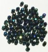 100 4mm Faceted Metallic Green AB Firepolish Beads
